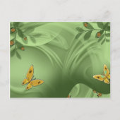 Fijne Kunstvrouwe bubbels butterflies in de groene Briefkaart (Voorkant)