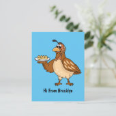 Fijne kwartel met eitjes cartoon briefkaart (Staand voorkant)