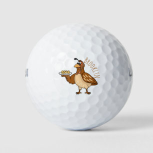 Fijne kwartel met eitjes cartoon golfballen