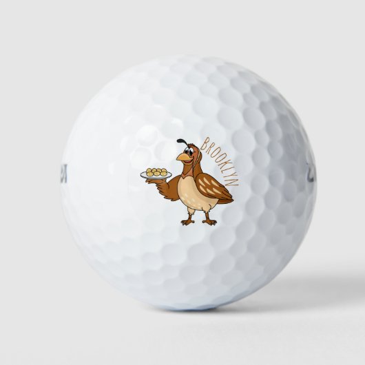 Fijne kwartel met eitjes cartoon golfballen (Voorkant)