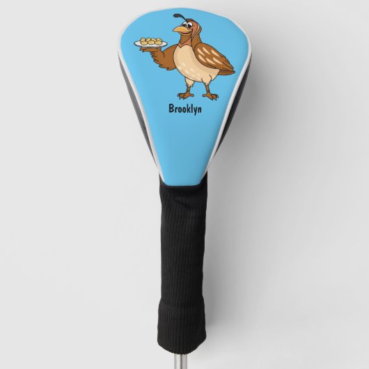 Fijne kwartel met eitjes cartoon golfheadcover (Voorkant)