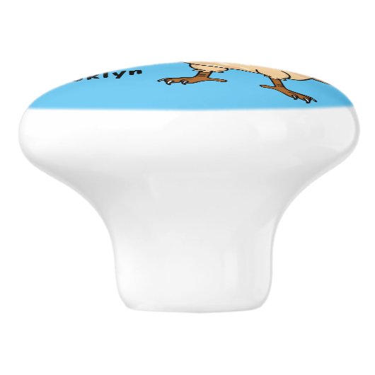 Fijne kwartel met eitjes cartoon keramische knop (Zijkant)