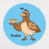 Fijne kwartel met eitjes cartoon labels (Design 2)