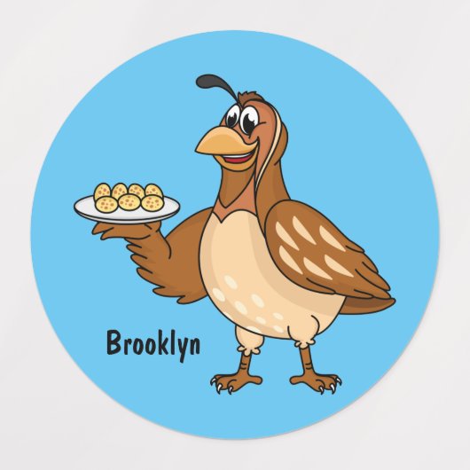 Fijne kwartel met eitjes cartoon labels (Design 2)