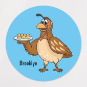 Fijne kwartel met eitjes cartoon labels (Design 1)