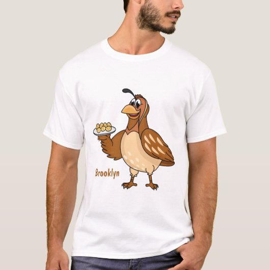 Fijne kwartel met eitjes cartoon t-shirt (Voorkant)