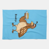 Fijne kwartel met eitjes cartoon theedoek (Horizontaal)