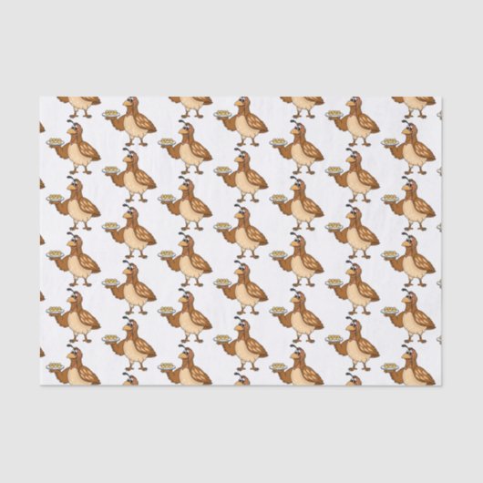 Fijne kwartel met eitjes cartoon tissuepapier (Voorkant)