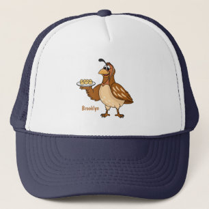 Fijne kwartel met eitjes cartoon trucker pet