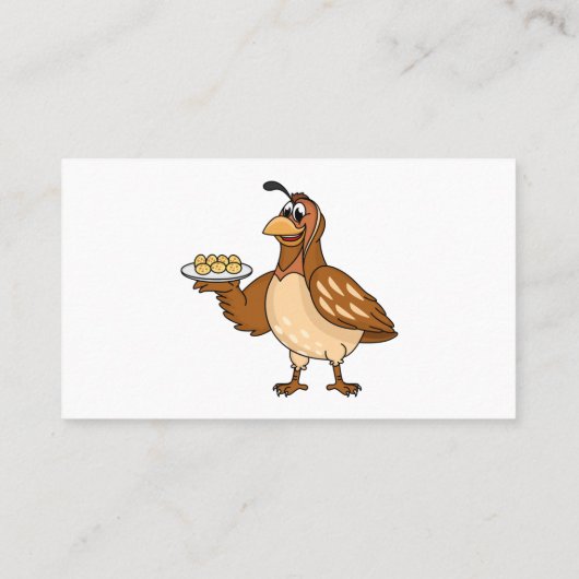 Fijne kwartel met eitjes cartoon visitekaartje (Achterkant)