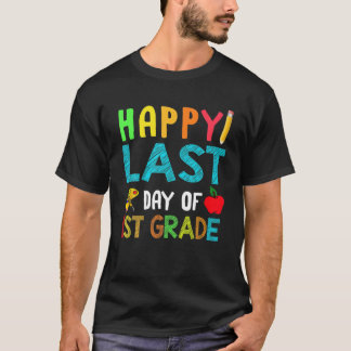 Fijne laatste dag van 1ste graad met appelpotlood t-shirt