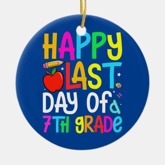 Fijne laatste dag van de 7e graad Afstuderen leraa Keramisch Ornament (Voorkant)
