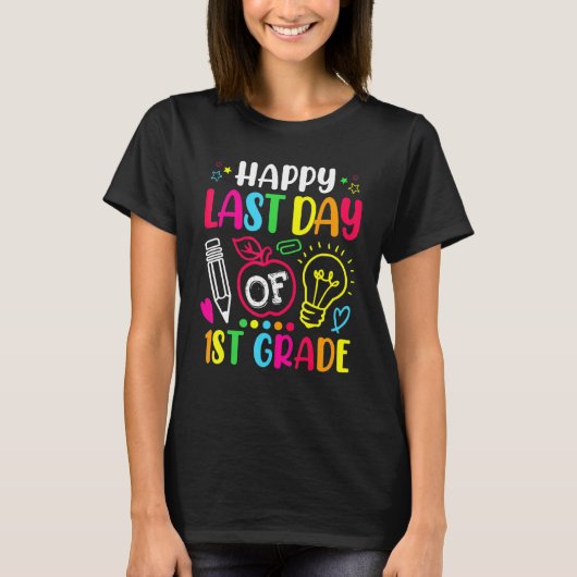 Fijne laatste dag van de eerste klas docent t-shirt (Voorkant)