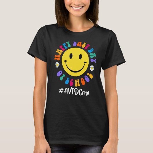 Fijne laatste dag van de schoolbevalling leraar t-shirt (Voorkant)