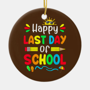 Fijne laatste dag van de schoolleraarsstudent keramisch ornament