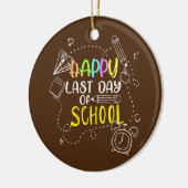 Fijne laatste dag van de schoolleraarsstudent keramisch ornament (Links)