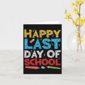 Fijne laatste dag van de schoolstudenten en lerare kaart (Gele Bloem)