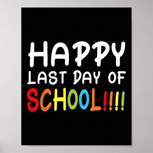 Fijne laatste dag van de schoolstudenten en lerare poster (Voorkant)