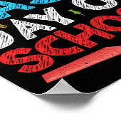 Fijne laatste dag van de schoolstudenten en lerare poster (Hoek)