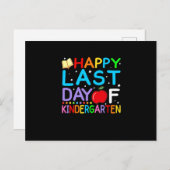 Fijne laatste dag van het Afstuderen Kindergarten Aankondigingskaart (Voorkant / Achterkant)