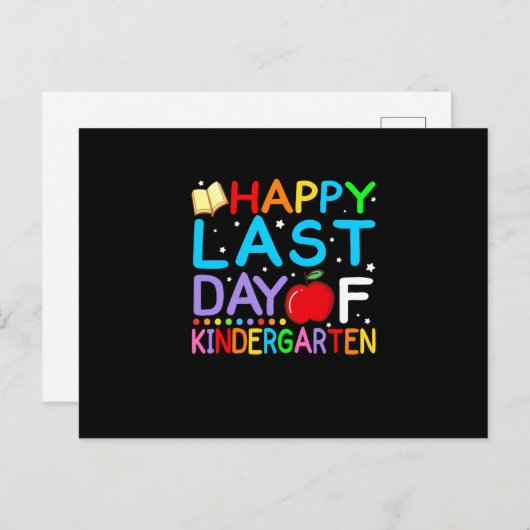 Fijne laatste dag van het Afstuderen Kindergarten Aankondigingskaart (Voorkant / Achterkant)