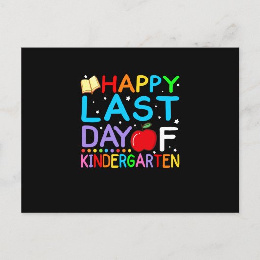 Fijne laatste dag van het Afstuderen Kindergarten Aankondigingskaart (Voorkant)