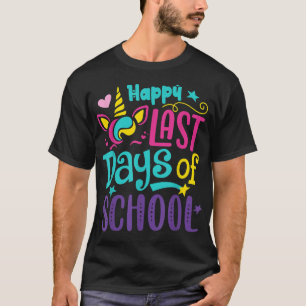 Fijne laatste dag van school Unicorn leraar studen T-shirt