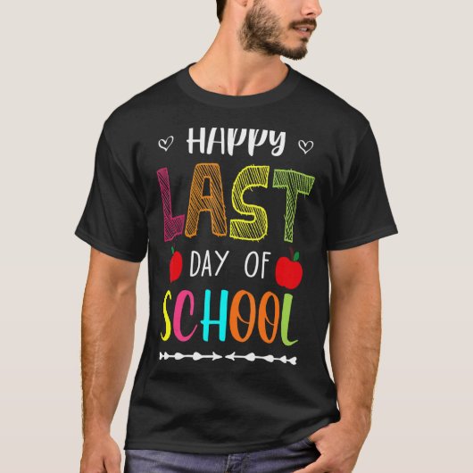 Fijne laatste dag van schoolzomervakantie Leerscho T-shirt (Voorkant)
