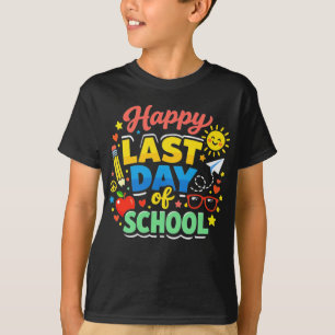 Fijne laatste schooldag Hallo zomer jongens meisje T-shirt