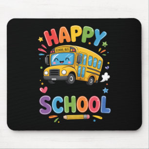 Fijne laatste schooldag Schattige schoolbus zomer Muismat