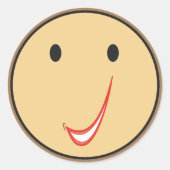 Fijne lach C0. Ronde Sticker (Voorkant)