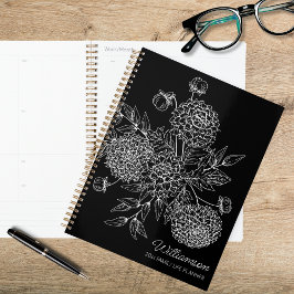 Fijne Landelijke Bloem Lijn Illustratie Planner