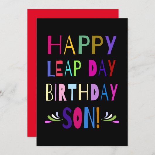 Fijne Leap Day Birthday Son! | Je past het aan (Voorkant / Achterkant)
