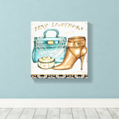 Fijne lederen tas en schoen canvas afdruk (Insitu (Houten vloer))