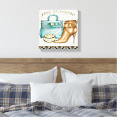 Fijne lederen tas en schoen canvas afdruk (Insitu (Slaapkamer))