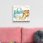 Fijne lederen tas en schoen canvas afdruk (Insitu (Woonkamer))