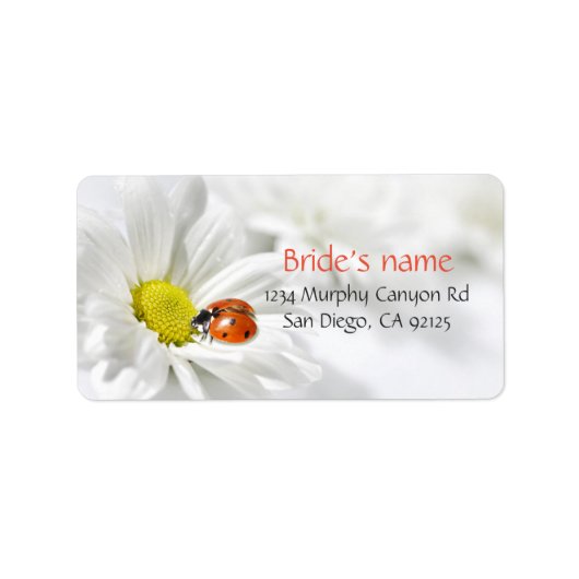 Fijne lente Daisy Ladybug Adresetiketten Etiket (Voorkant)