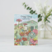 Fijne lente in uw nieuwe woning briefkaart (Staand voorkant)