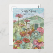 Fijne lente in uw nieuwe woning briefkaart (Voorkant / Achterkant)