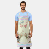 Fijne lente! Jongen & Meisje Konijnen en bloemen Schort (Gedragen)