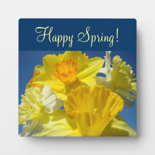 Fijne Lente! plaquettes Gele Narcissen Blauwe Luch Fotoplaat