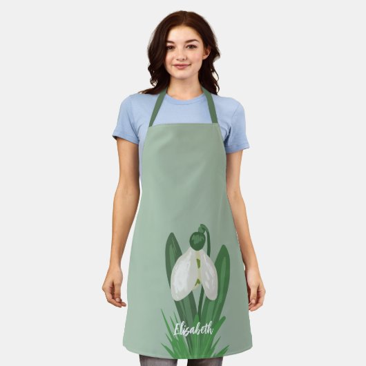 Fijne Lentebloem Sneeuwklokje Schort (Gedragen)
