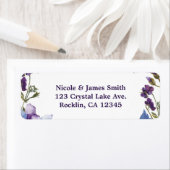 Fijne lentevloer Paarse Floral Wedding Etiket (Insitu)