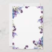 Fijne lentevloer Paarse Floral Wedding Kaart (Achterkant)