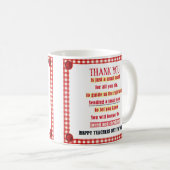 Fijne lerarendag voor u koffiemok (Voorkant rechts)