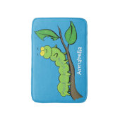 Fijne leuke cartoon met groene caterstijl badmat (Voorkant Verticaal)