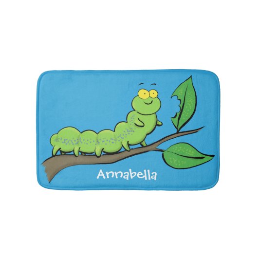 Fijne leuke cartoon met groene caterstijl badmat (Voorkant)