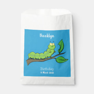 Fijne leuke cartoon met groene caterstijl bedankzakje