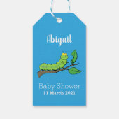 Fijne leuke cartoon met groene caterstijl cadeaulabel (Achterkant)