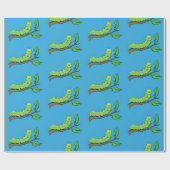 Fijne leuke cartoon met groene caterstijl cadeaupapier (Vlak)